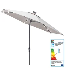 Kettler Sonnenschirme>Sonnenschirm Easy Allround LED Kurbelschirm Ø 300 cm Anthrazit/Hellgrau Meliert