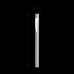 Louis Poulsen Außenleuchten>Pollerleuchte Flindt Garden Long Aluminiumfarben Struktur