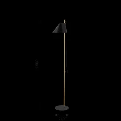 Louis Poulsen Innenleuchten>Stehleuchte Yuh Messing Schwarz