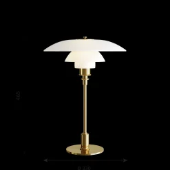 Louis Poulsen Innenleuchten>Tischleuchte PH 3½-2½ Glas Messing Metallisert