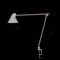 Louis Poulsen Innenleuchten>Tischleuchte NJP Tischklemme 2700K Hellgrau Aluminium