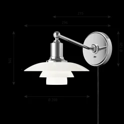 Louis Poulsen Innenleuchten>Wandleuchte PH 2/1 Opalglas weiß