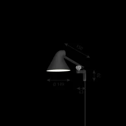 Louis Poulsen Innenleuchten>Wandleuchte NJP Kurzer Arm Schwarz