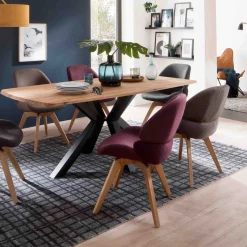 MCA Furniture Esszimmerstühle>4-Fuß-Stuhl Henderson 2er-Set Lila