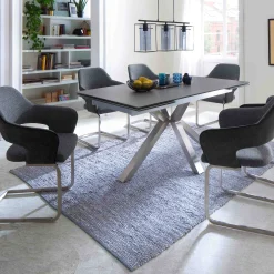 MCA Furniture Esszimmerstühle>Schwingstuhl Newcastle 2er-Set charcoal