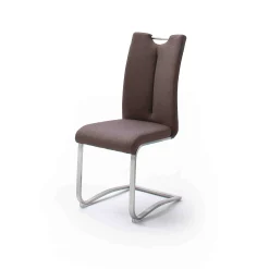 MCA Furniture Esszimmerstühle>Schwingstuhl Artos Stoffbezug 2er-Set mit Griffloch Braun