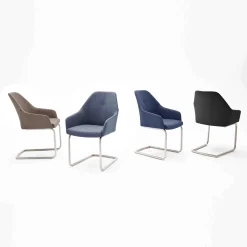 MCA Furniture Esszimmerstühle>Schwingstuhl Madita 2er-Set Nachtblau