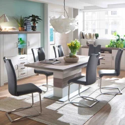 MCA Furniture Esszimmerstühle>Schwingstuhl Artos 2er-Set mit Griffloch Grau