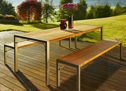 Weishäupl Gartenbänke>Gartenbank Flip 160x43 cm Edelstahl Grau